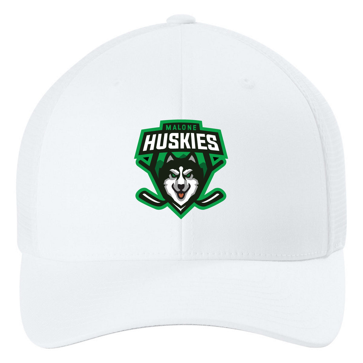 Flexfit 110 Mesh Cap - Embroidered — White, front