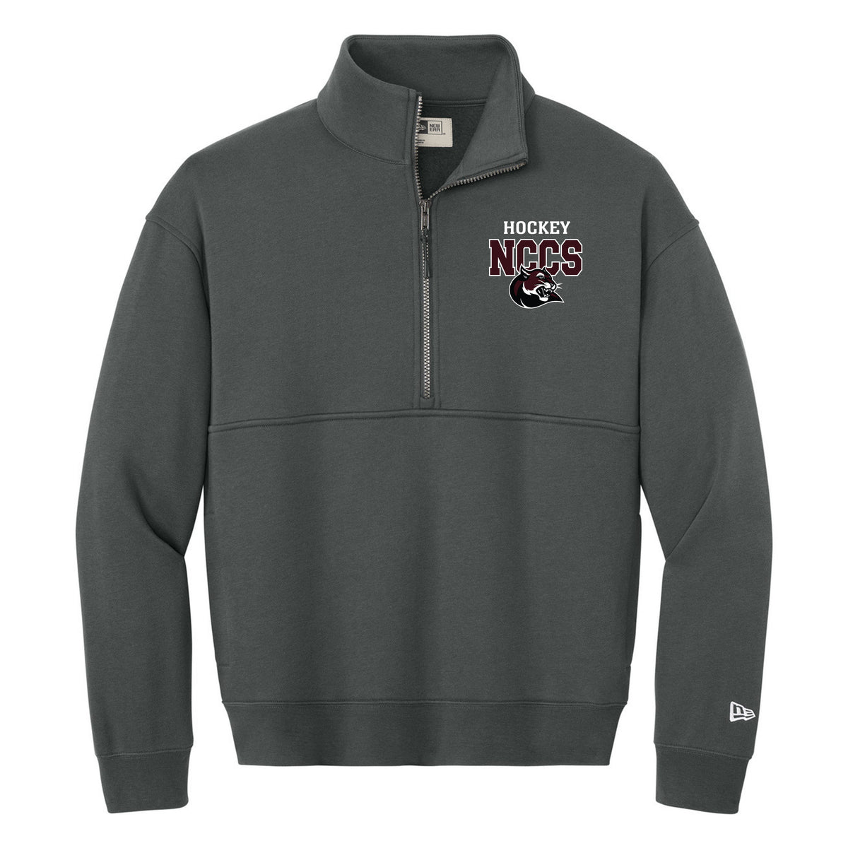 New Era Heritage Fleece 1/2-Zip — Graphite, front