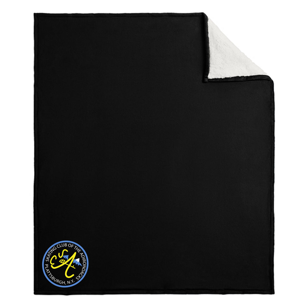SCA Port Authority Mountain Lodge Blanket — Black, Logo 2, detail
