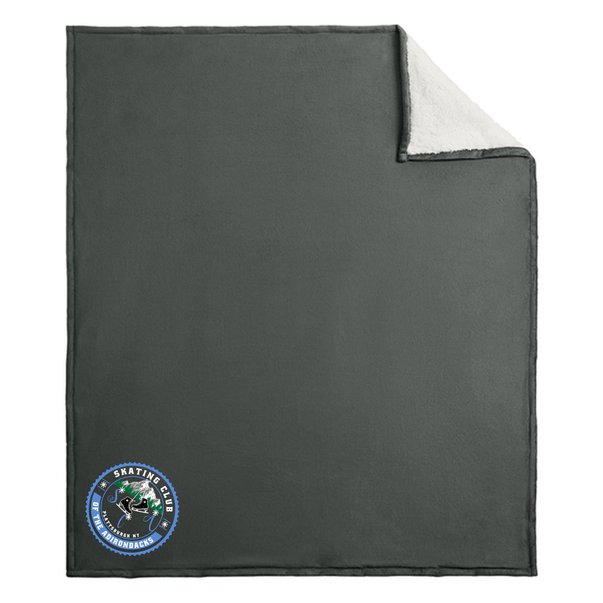 SCA Port Authority Mountain Lodge Blanket — Hearth Grey, Logo 1, detail