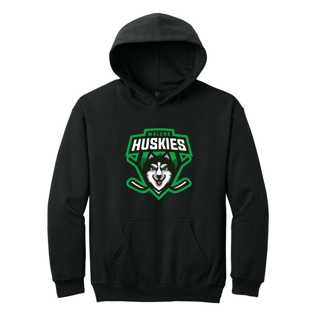 Gildan Youth Softstyle Midweight Fleece Hoodie — Black, front