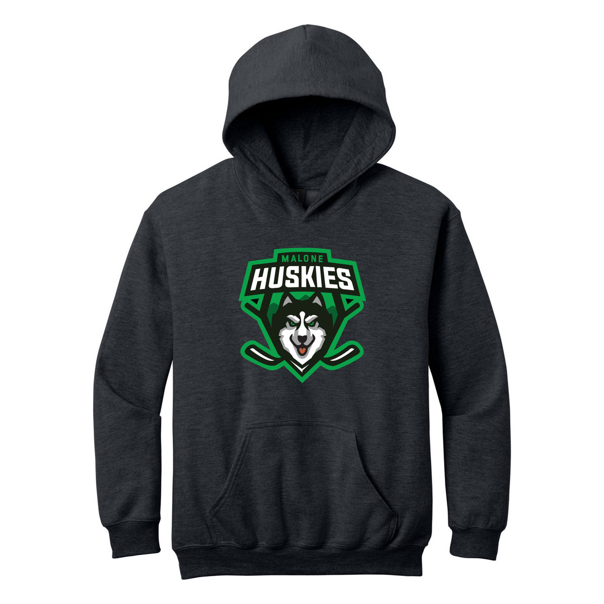 Gildan Youth Softstyle Midweight Fleece Hoodie — Dark Heather, front
