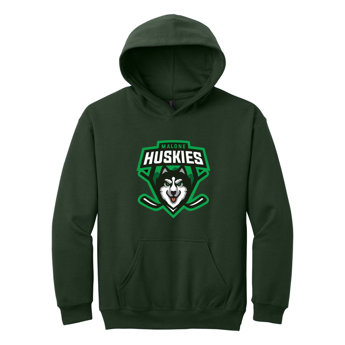 Gildan Youth Softstyle Midweight Fleece Hoodie — Forest Green, front
