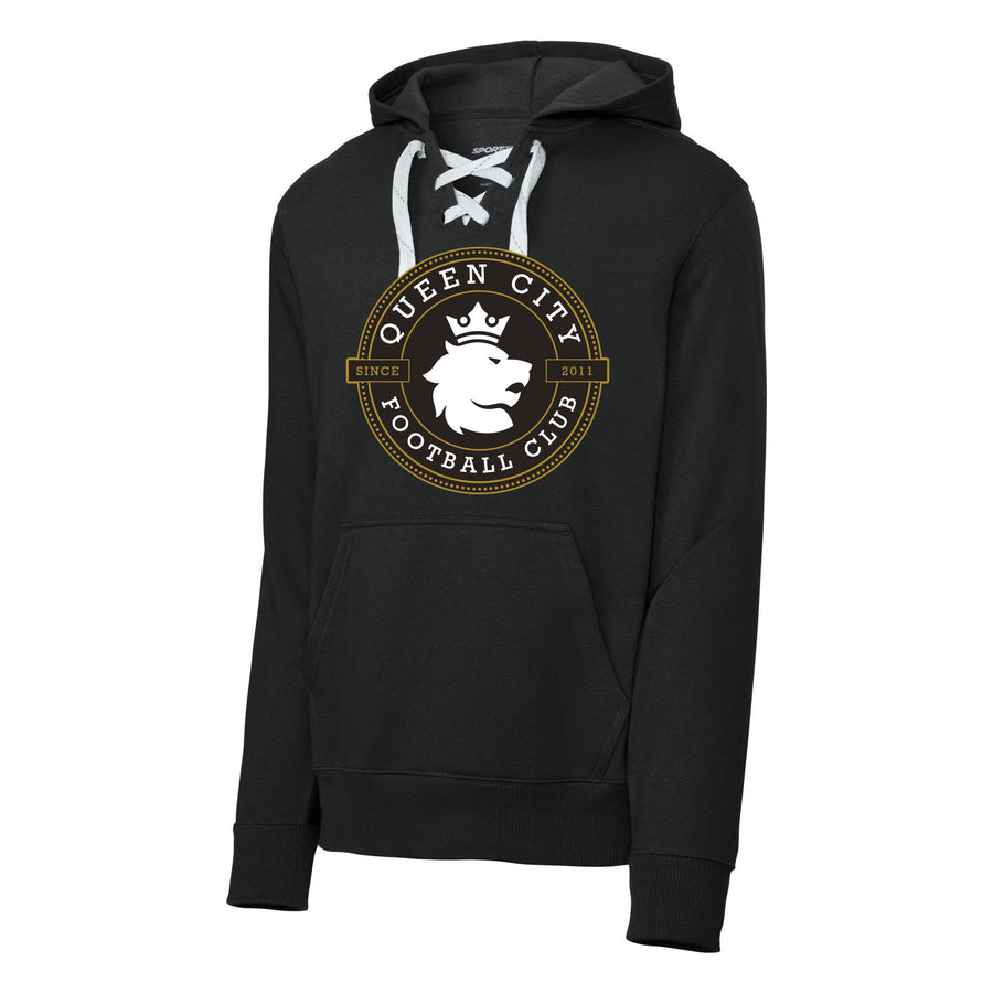 Lace Up Pullover Hooded Sweatshirt