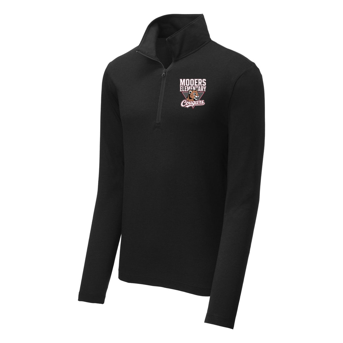 Tri-Blend 1/4-Zip — Black Triad Solid, Logo 2, front