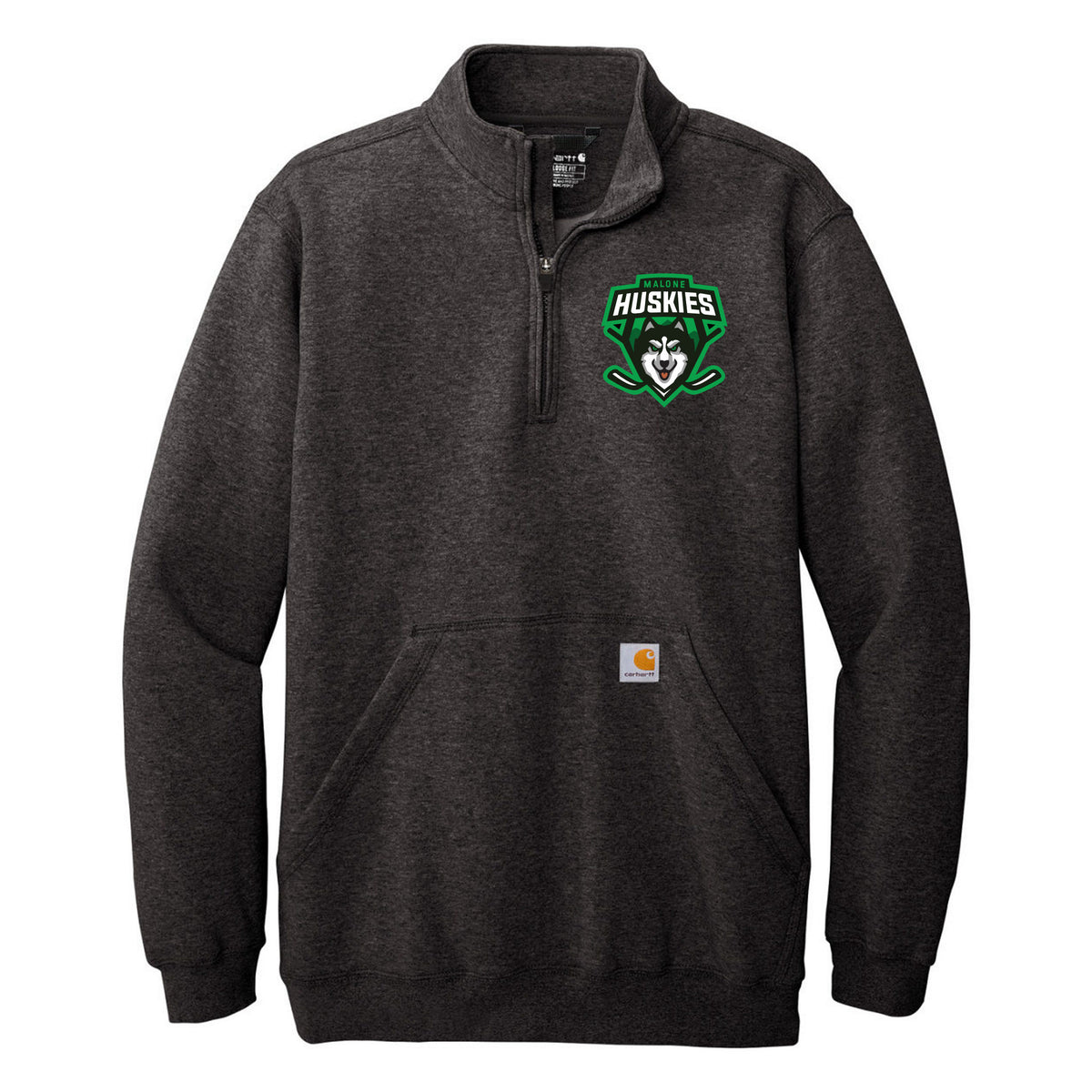 Carhartt Midweight 1/4-Zip Mock Neck Sweatshirt — Carbon Heather, front