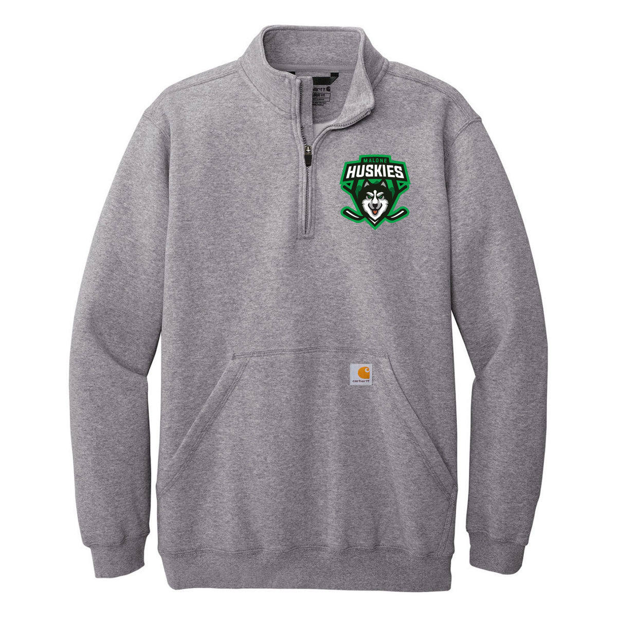 Carhartt Midweight 1/4-Zip Mock Neck Sweatshirt — Heather Grey, front