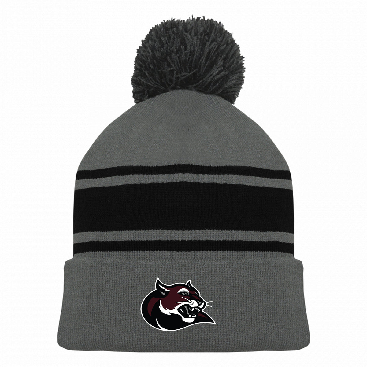 Hockey Toque — HEATHER CHARCOAL/BLACK, COUGAR, front