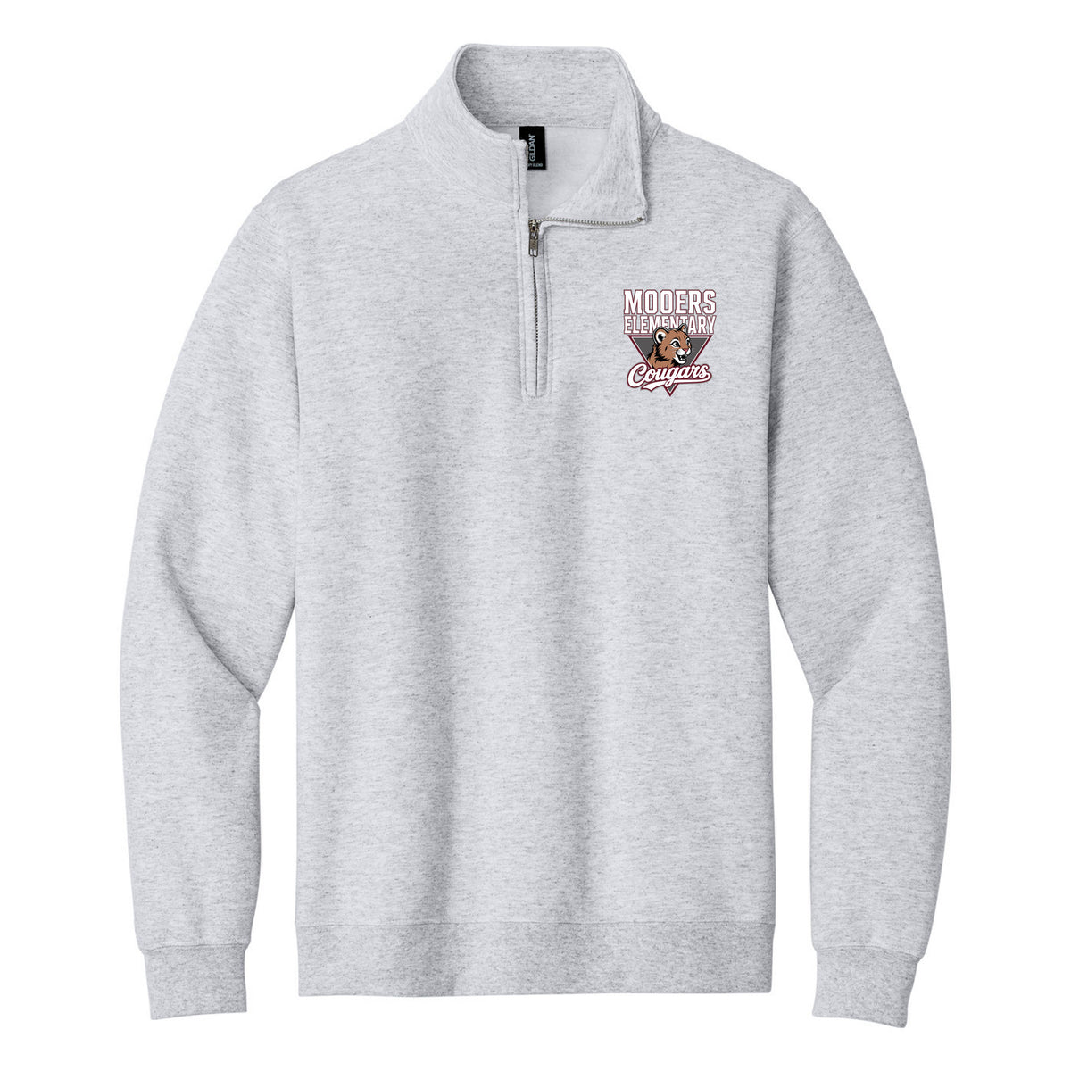 Gildan Heavy Blend 1/4-Zip Sweatshirt — Ash, Logo 2, front