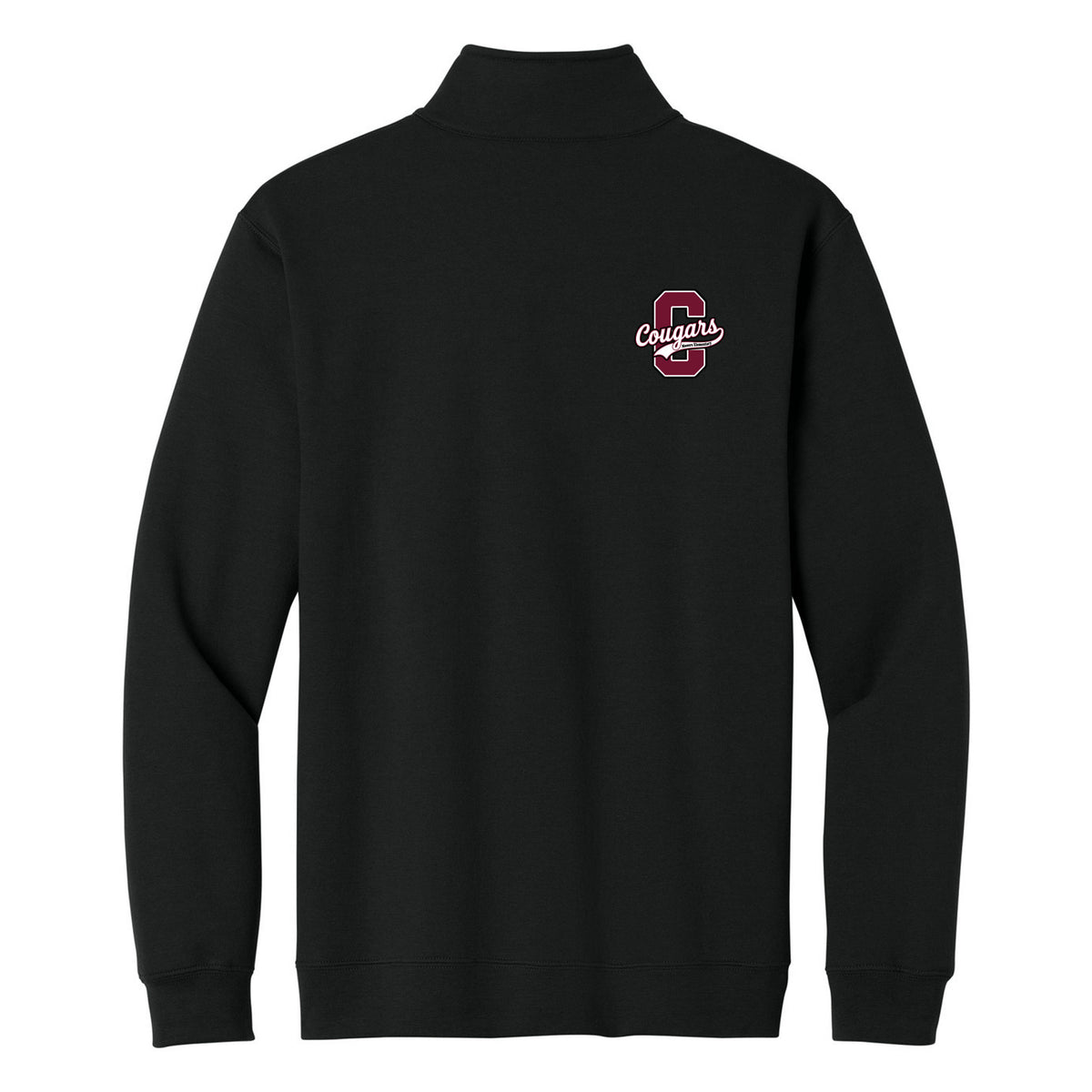 Gildan Heavy Blend 1/4-Zip Sweatshirt — Black, C Logo, front
