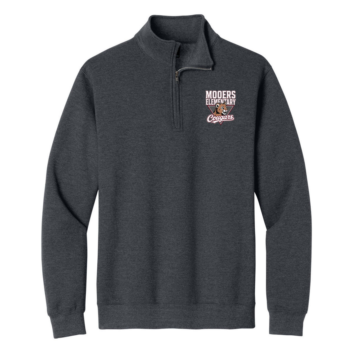 Gildan Heavy Blend 1/4-Zip Sweatshirt — Dark Heather, Logo 2, front
