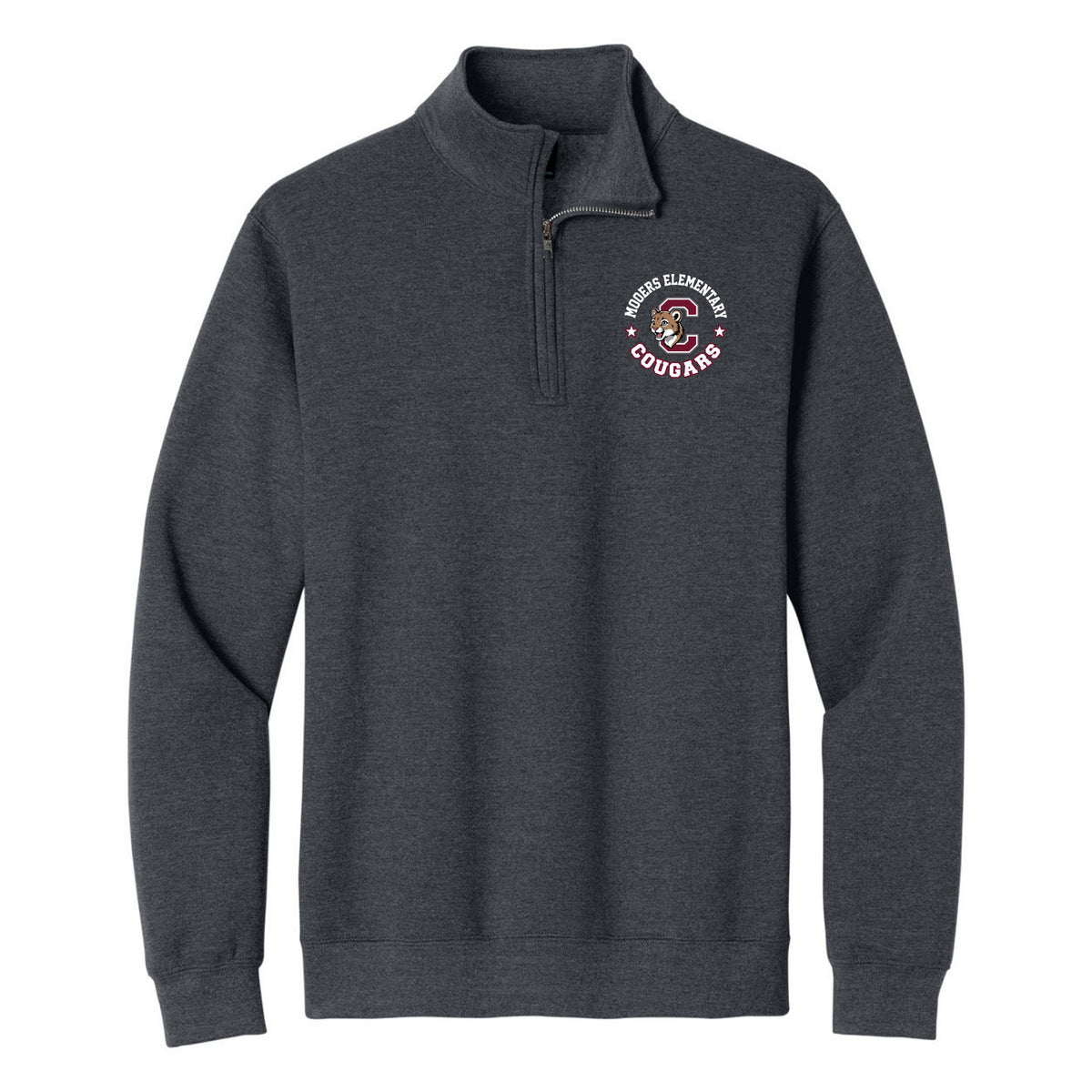 Gildan Heavy Blend 1/4-Zip Sweatshirt — Dark Heather, Logo 1, front