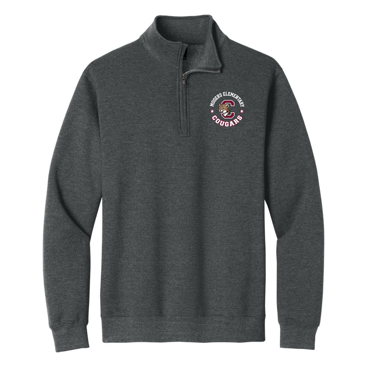 Gildan Heavy Blend 1/4-Zip Sweatshirt — Fan Charcoal Heather, Logo 1, front