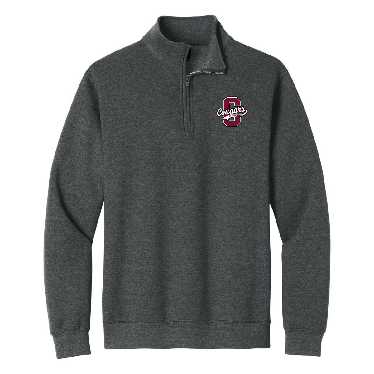 Gildan Heavy Blend 1/4-Zip Sweatshirt — Fan Charcoal Heather, C Logo, front