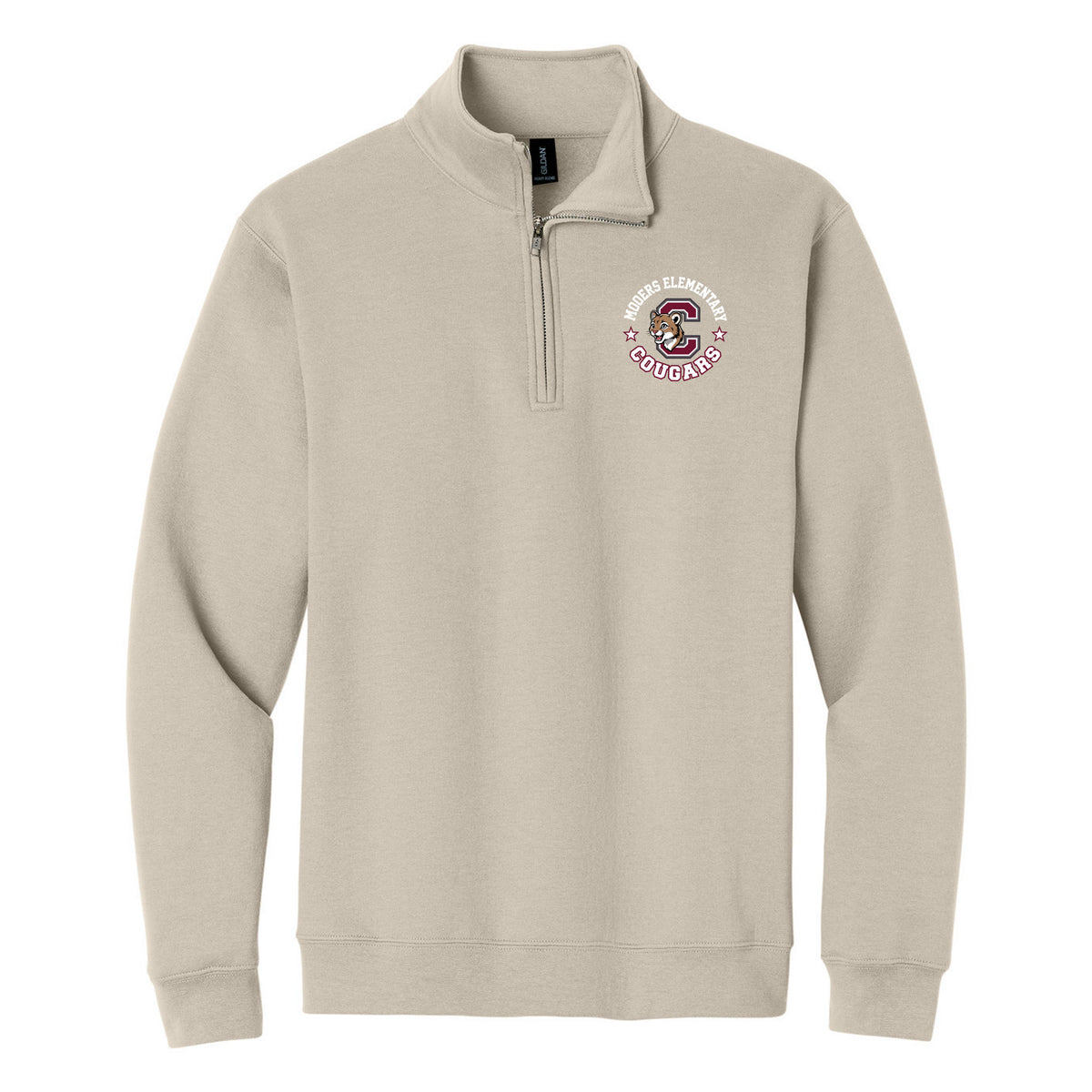Gildan Heavy Blend 1/4-Zip Sweatshirt — Sand, Logo 1, front