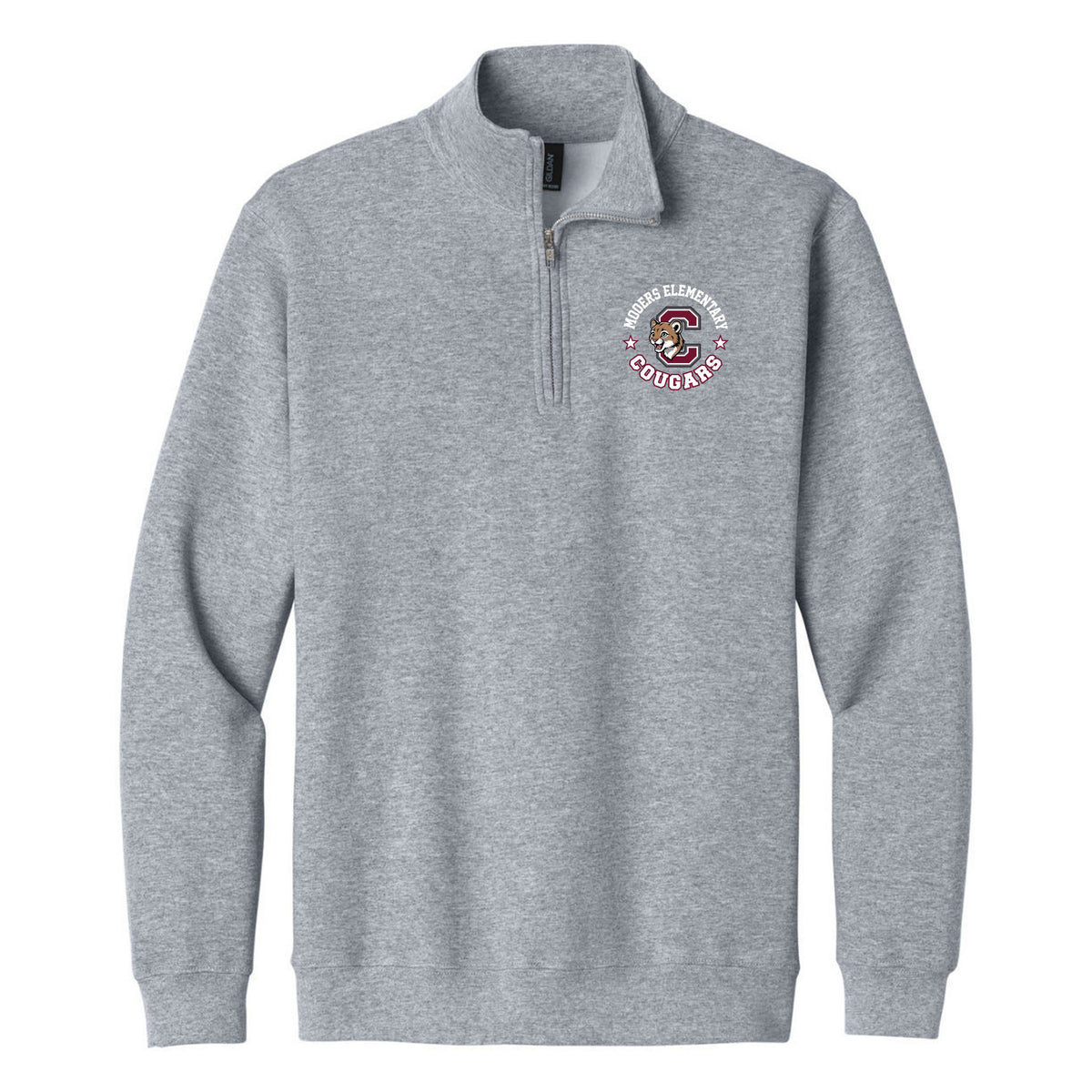 Gildan Heavy Blend 1/4-Zip Sweatshirt — Sport Grey, Logo 1, front