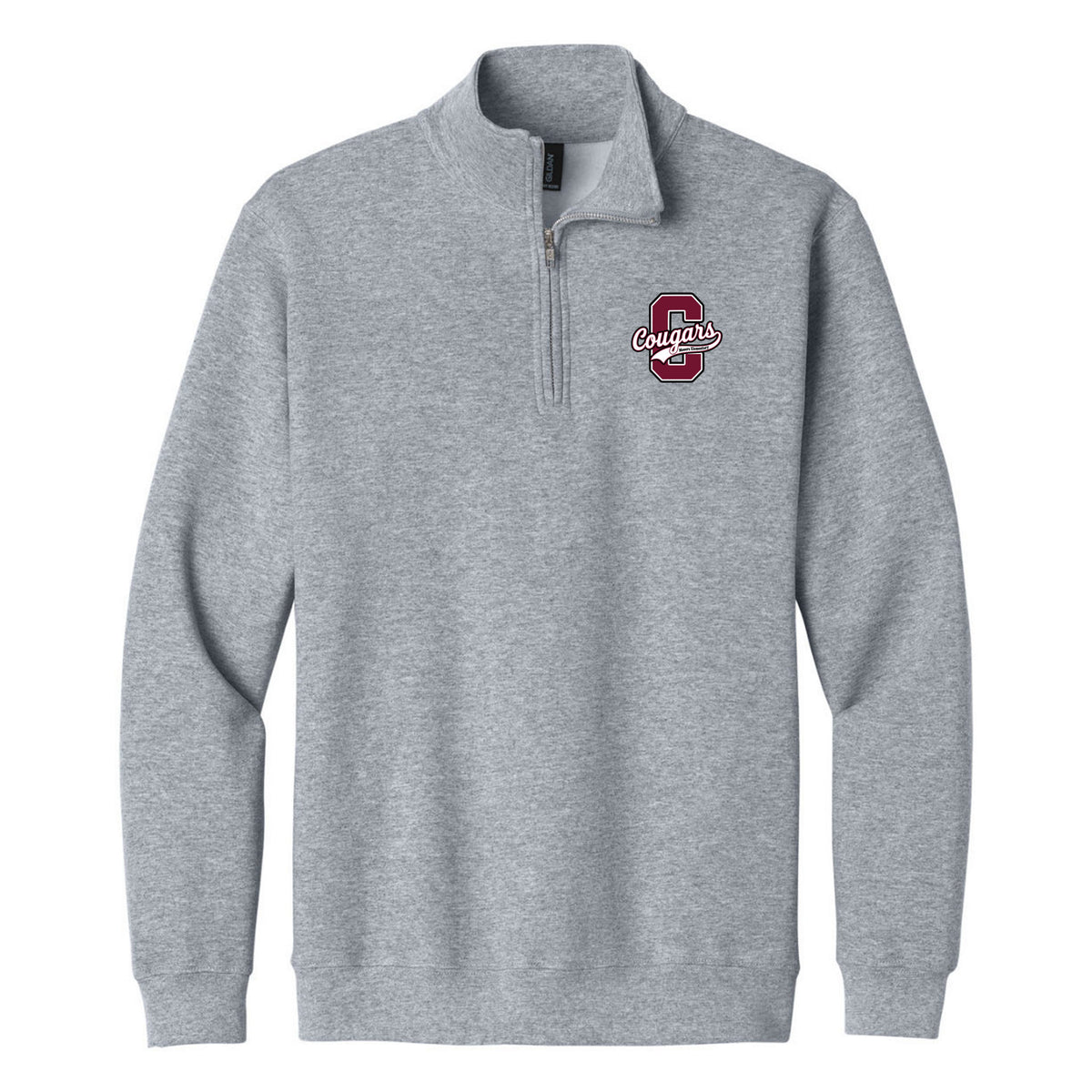 Gildan Heavy Blend 1/4-Zip Sweatshirt — Sport Grey, C Logo, front