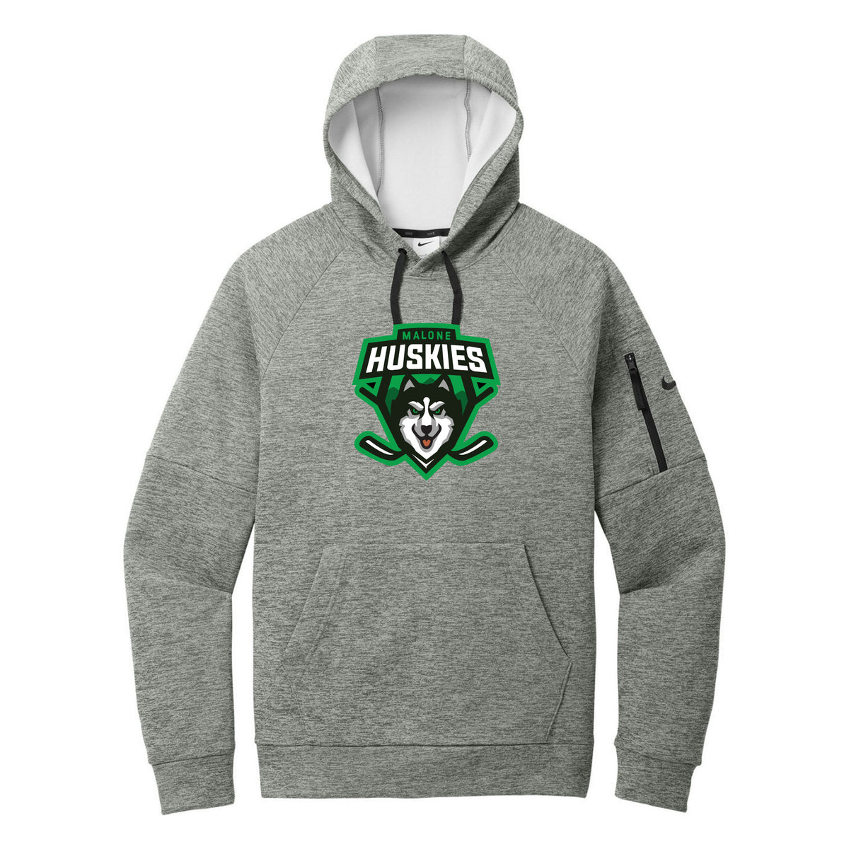 Nike Therma-FIT Pocket Pullover Fleece Hoodie — Dark Grey Heather, front