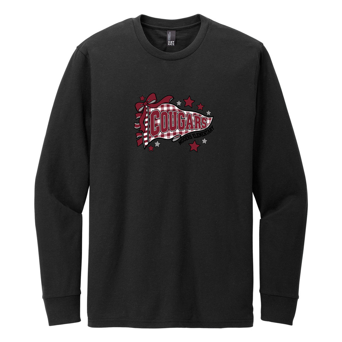 District Perfect Blend CVC Long Sleeve Tee — Black, Logo 3, front