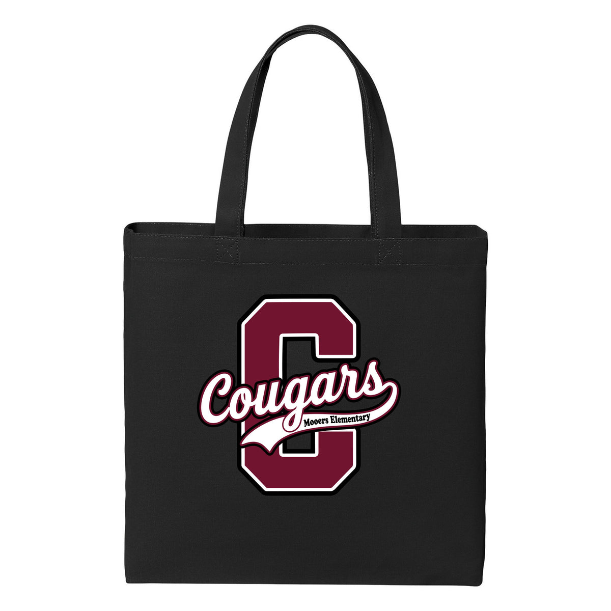 Canvas Tote — Deep Black, Logo 4, front