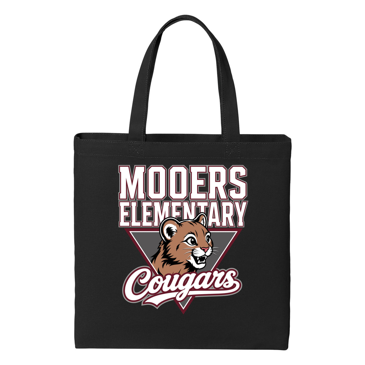 Canvas Tote — Deep Black, Logo 2, front