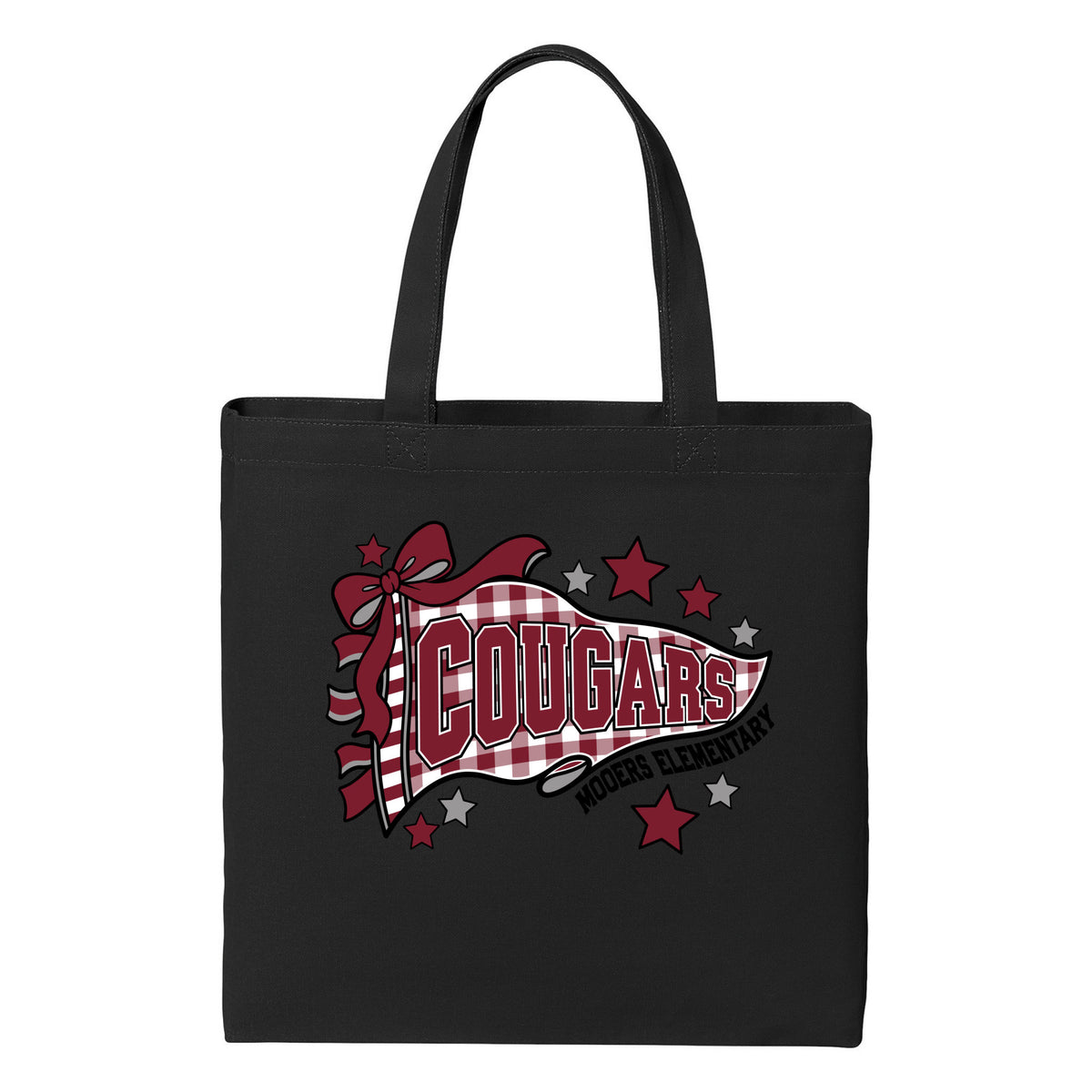 Canvas Tote — Deep Black, Logo 3, front