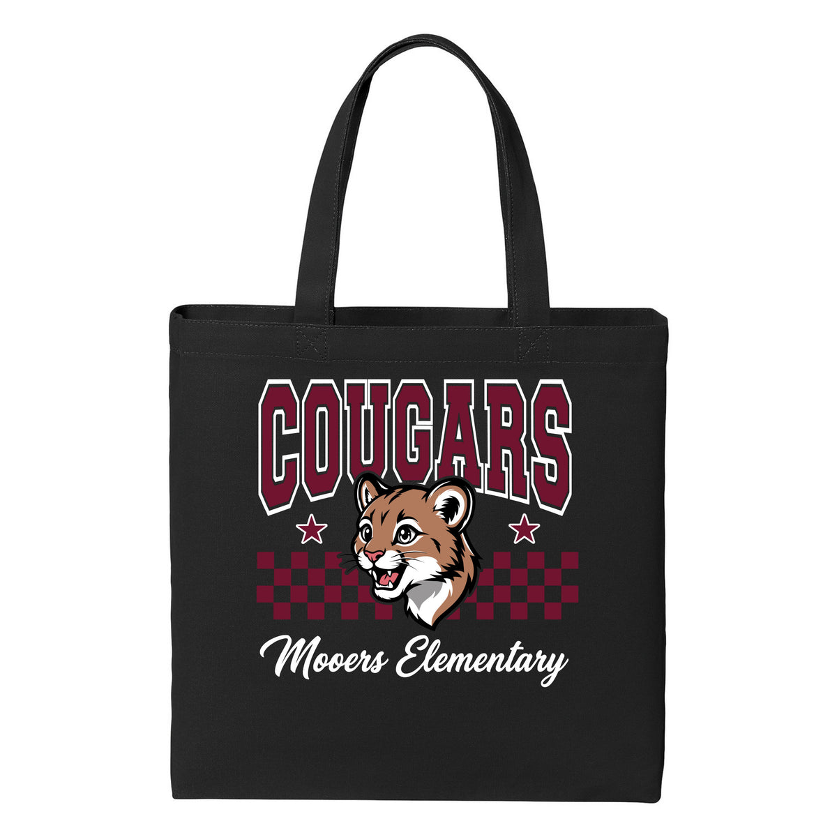 Canvas Tote — Deep Black, Logo 5, front