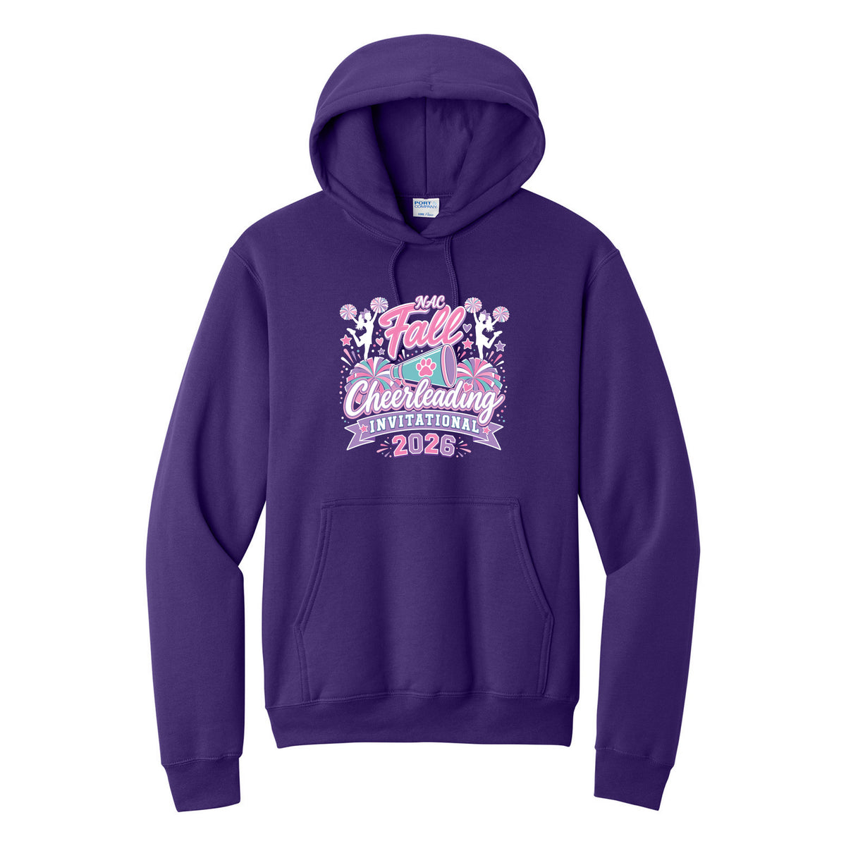 Adult Fleece Pullover Hooded Sweatshirt — Team Purple, front