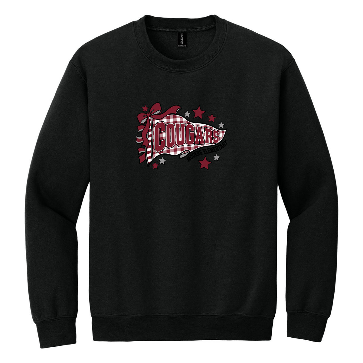 Crewneck Sweatshirt — Black, Logo 3, front