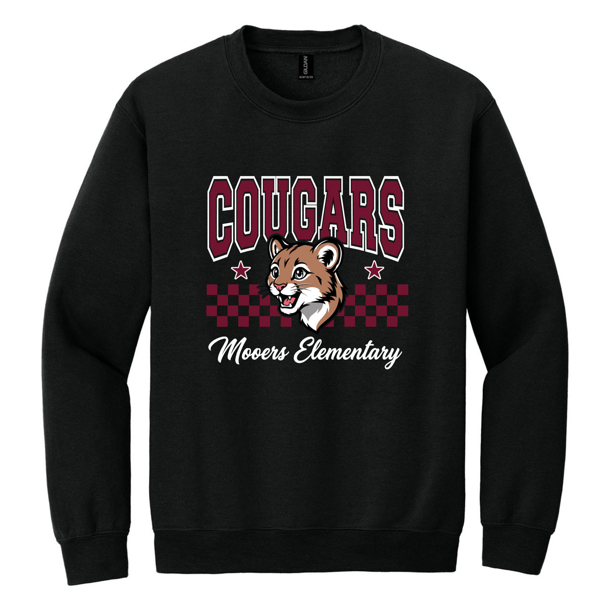 Crewneck Sweatshirt — Black, Logo 5, front