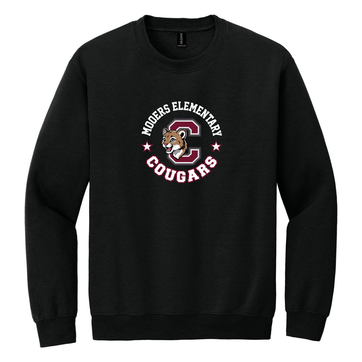 Crewneck Sweatshirt — Black, Logo 1, front