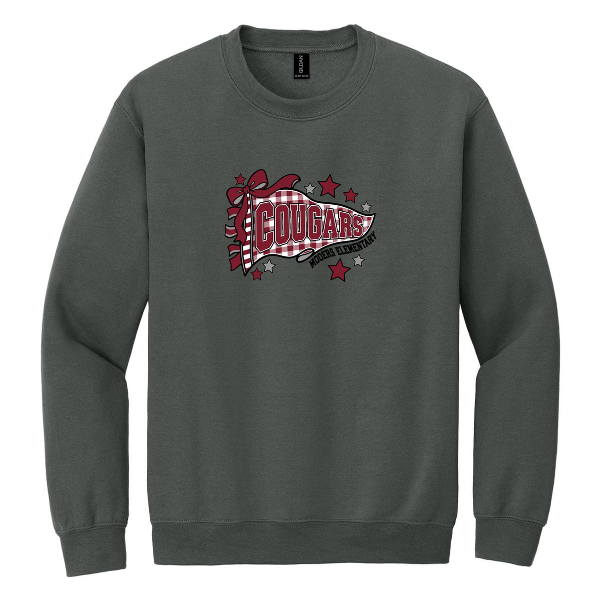 Crewneck Sweatshirt — Charcoal, Logo 3, front