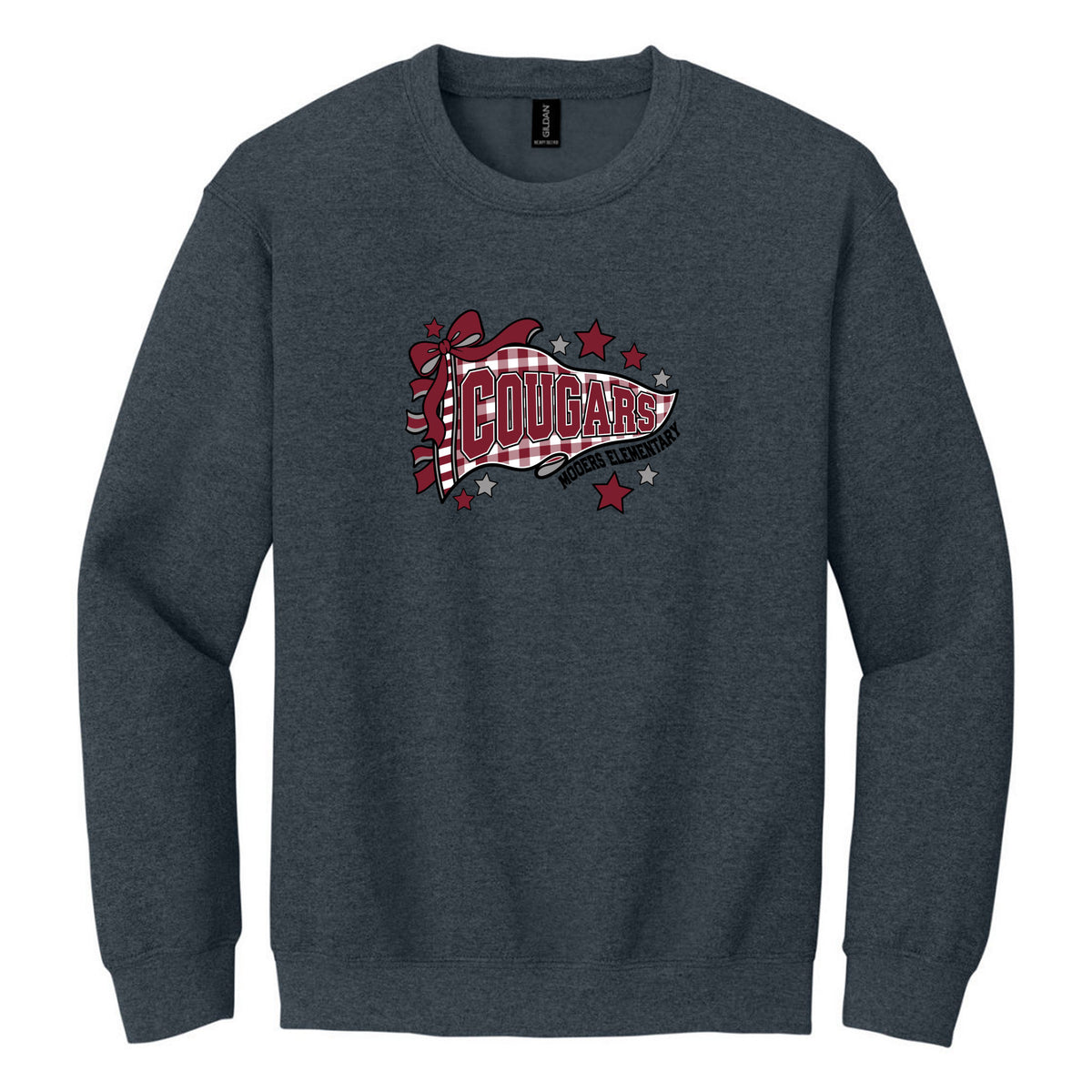 Crewneck Sweatshirt — Dark Heather, Logo 3, front