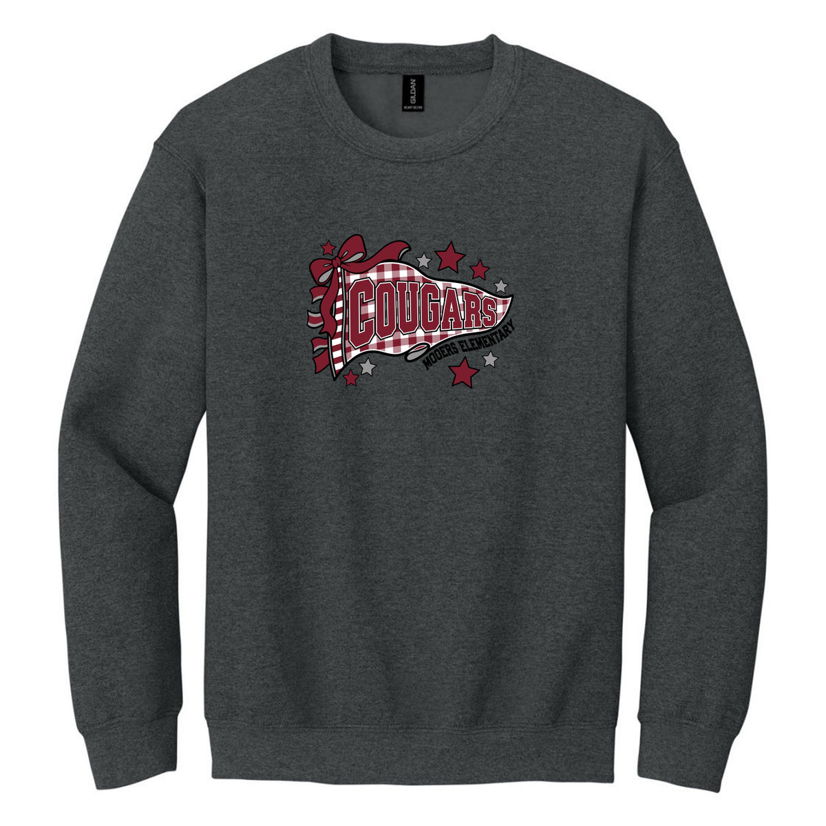 Crewneck Sweatshirt — Fan Charcoal Heather, Logo 3, front