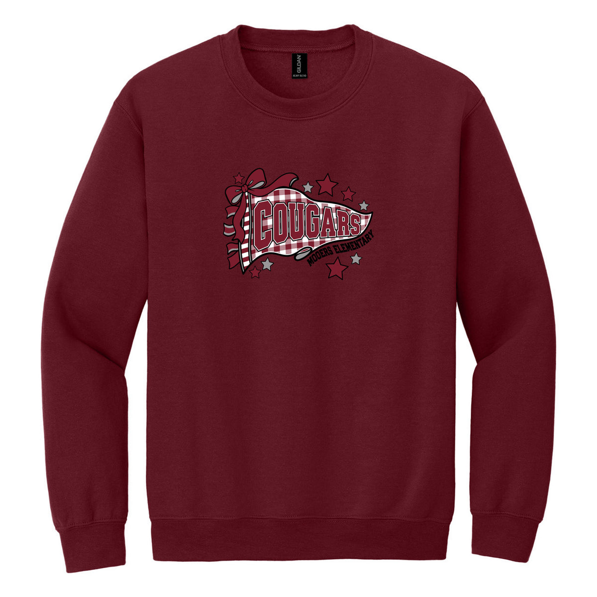 Crewneck Sweatshirt — Garnet, Logo 3, front