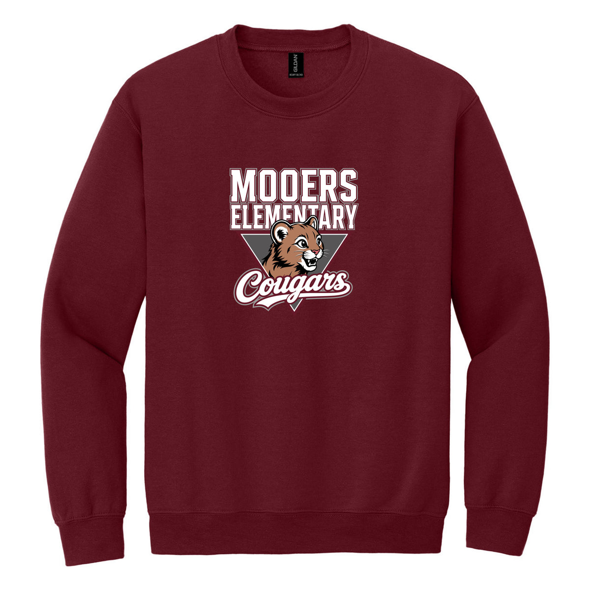 Crewneck Sweatshirt — Garnet, Logo 2, front