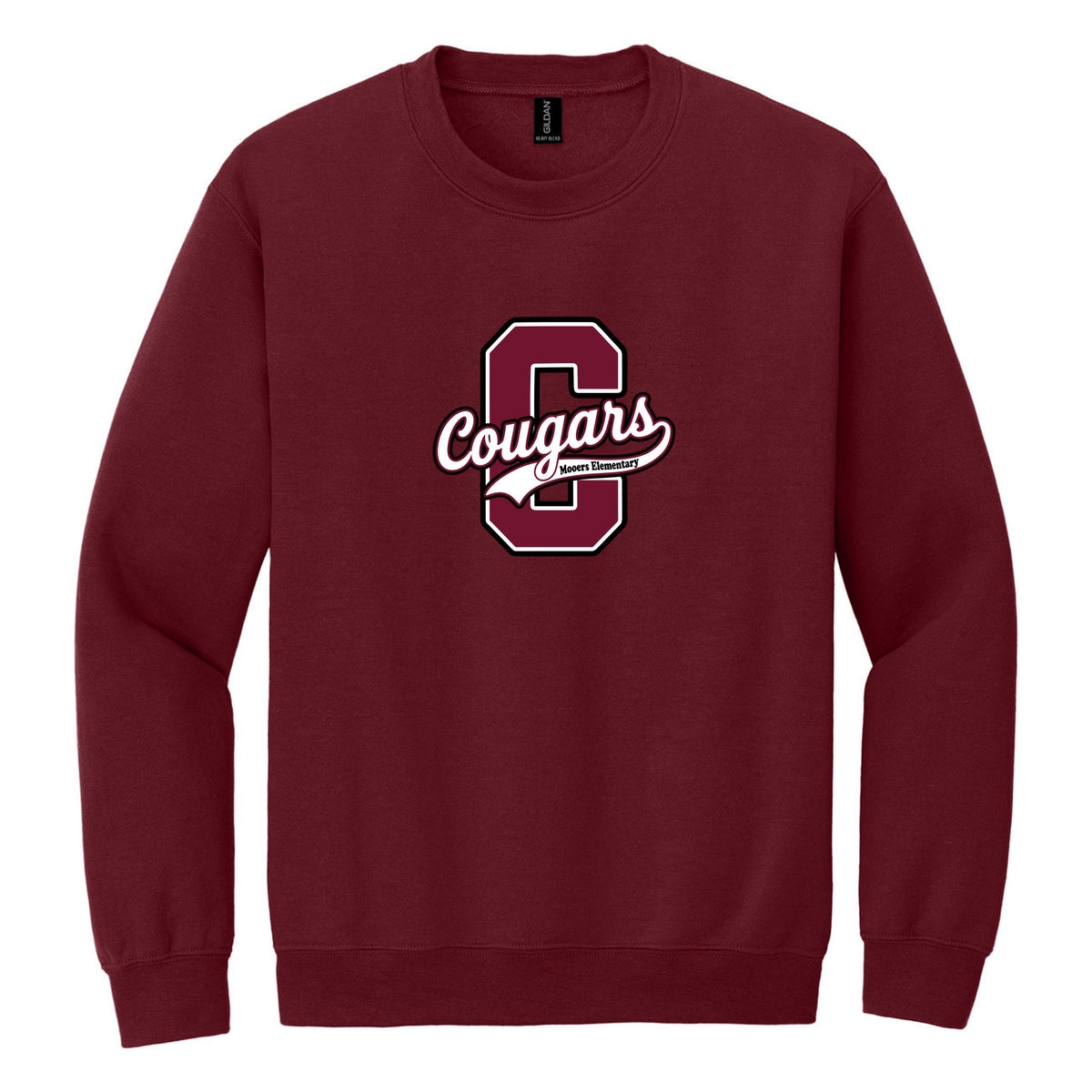 Crewneck Sweatshirt — Garnet, Logo 4, front