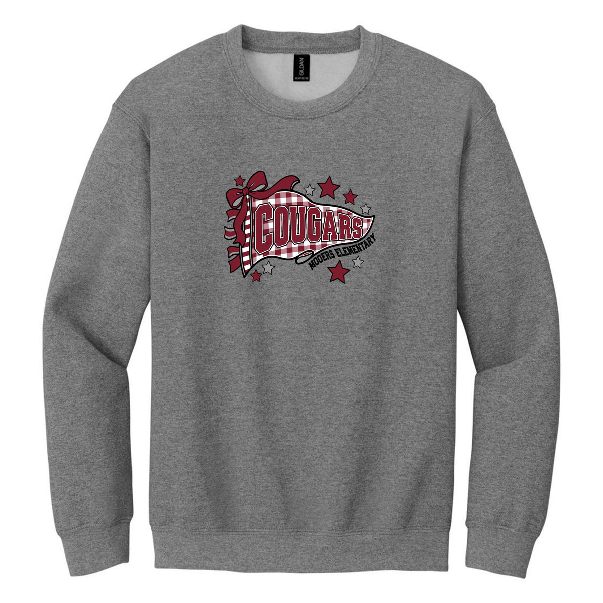 Crewneck Sweatshirt — Graphite Heather, Logo 3, front