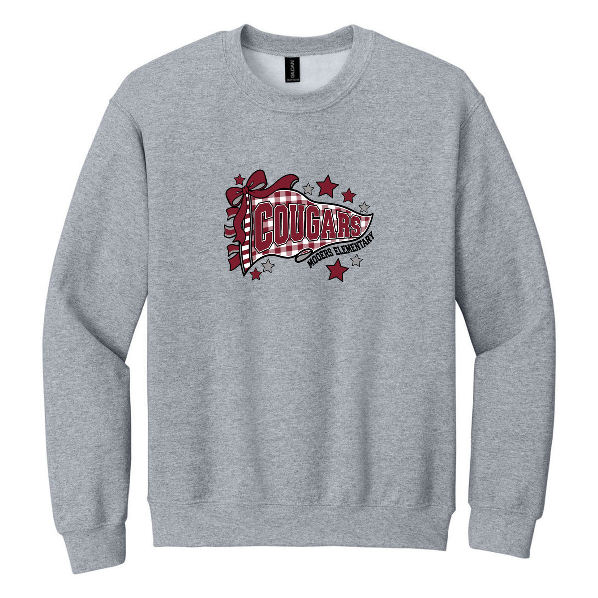 Crewneck Sweatshirt — Sport Grey, Logo 3, front