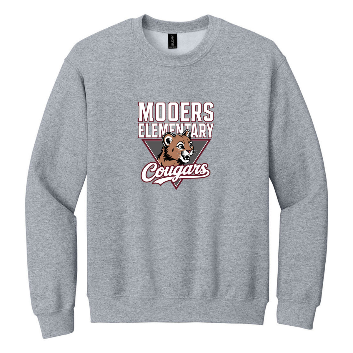 Crewneck Sweatshirt — Sport Grey, Logo 2, front