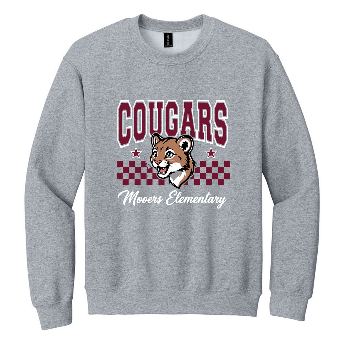 Crewneck Sweatshirt — Sport Grey, Logo 5, front