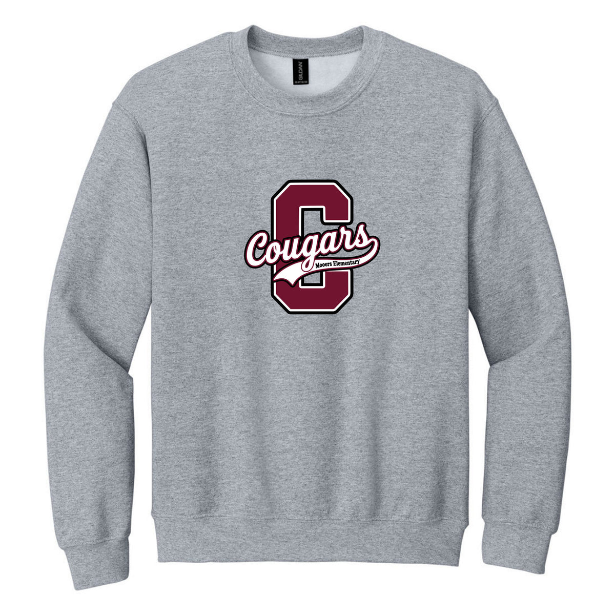 Crewneck Sweatshirt — Sport Grey, Logo 4, front