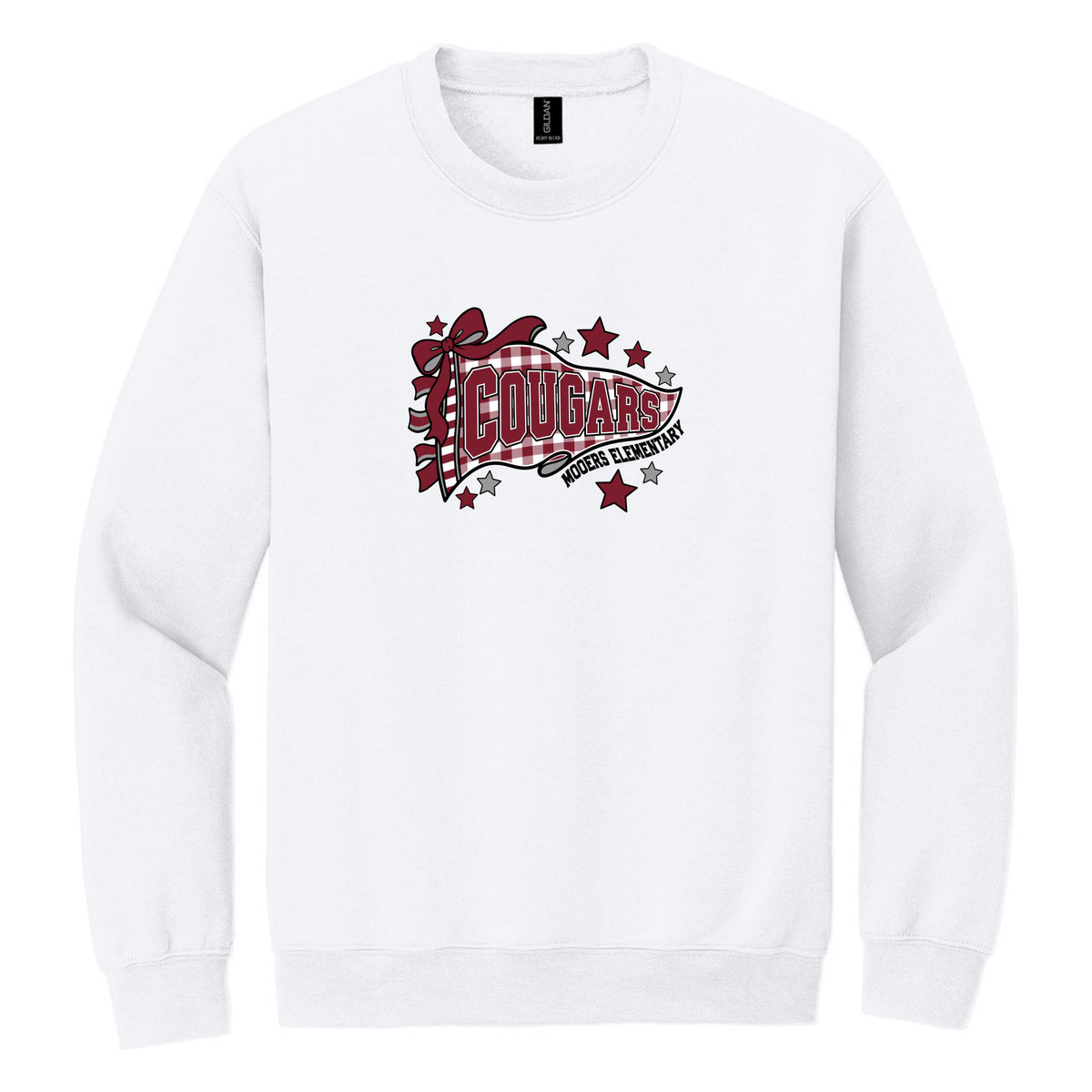 Crewneck Sweatshirt — White, Logo 3, front