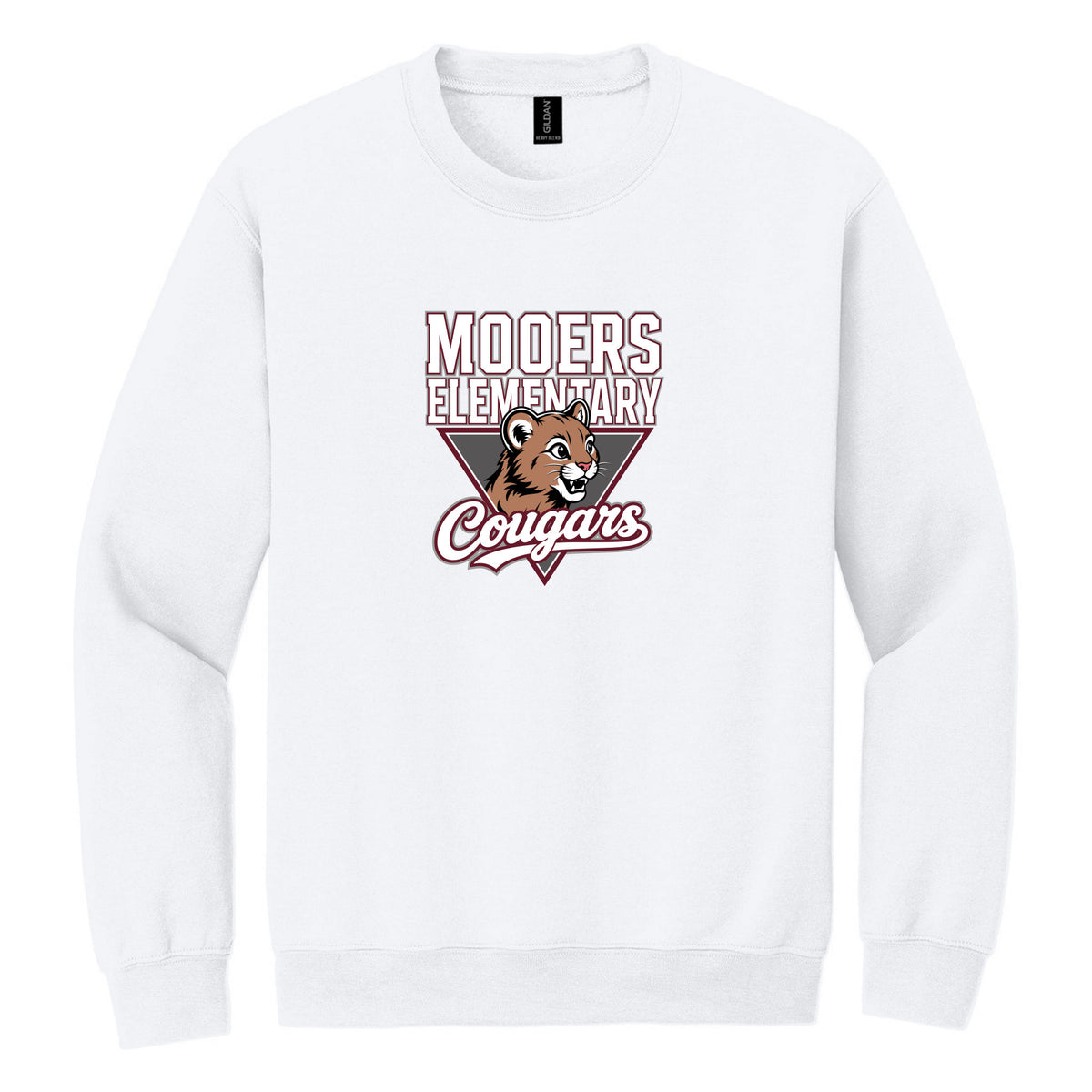 Crewneck Sweatshirt — White, Logo 2, front