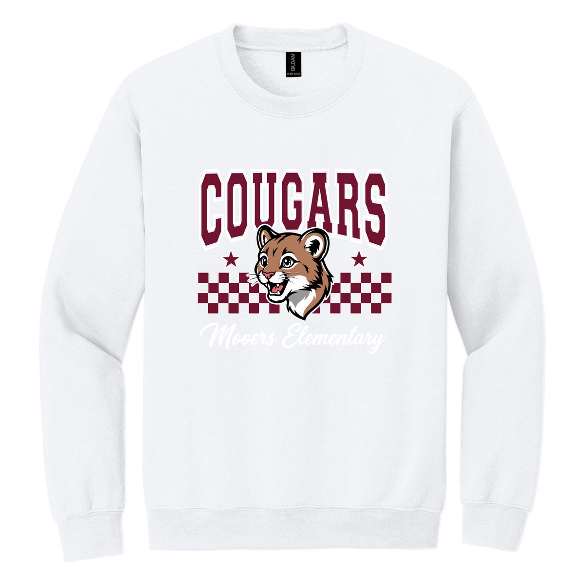Crewneck Sweatshirt — White, Logo 5, front