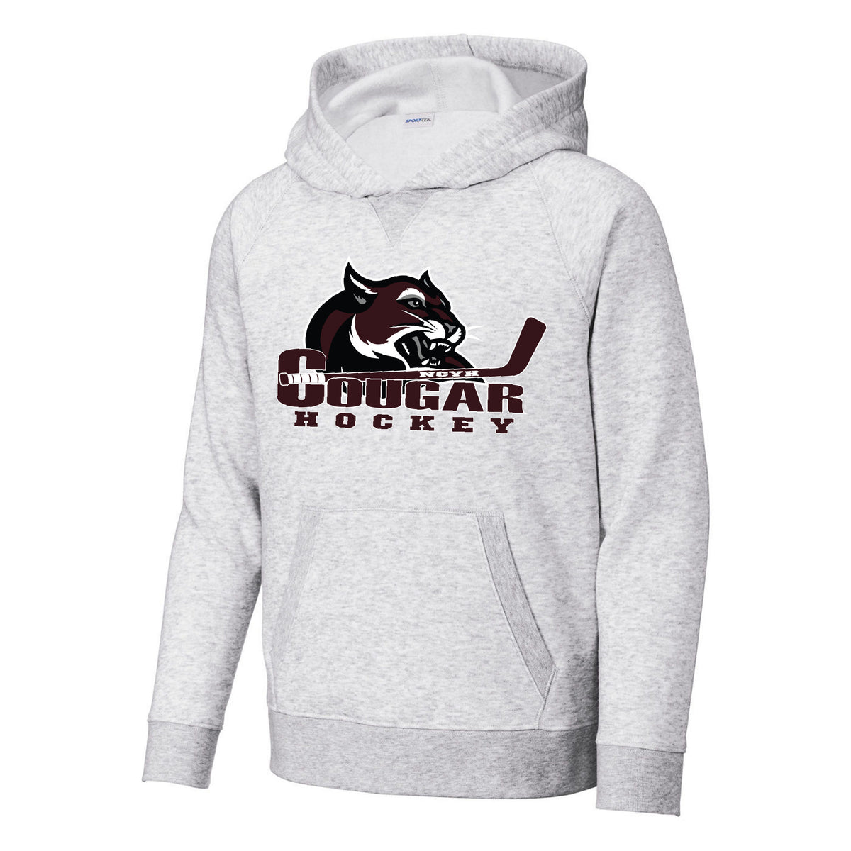 Sport-Tek Youth Drive Fleece Pullover Hoodie — Athletic Heather, front