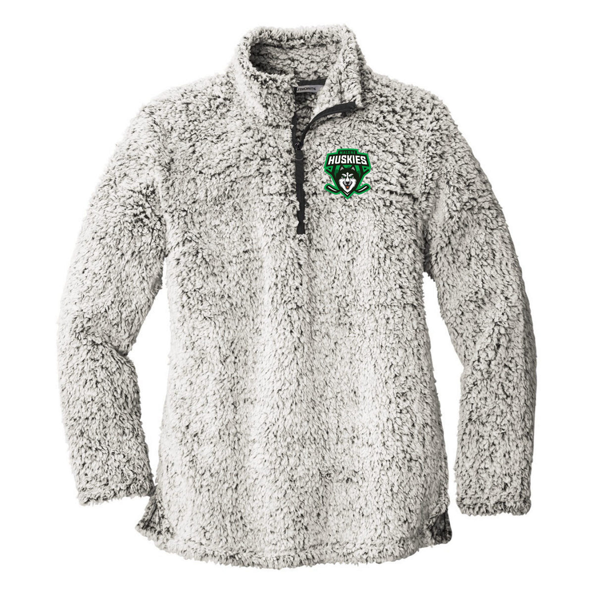 Embroidered Women's Cozy 1/4-Zip Fleece — Grey Heather, front