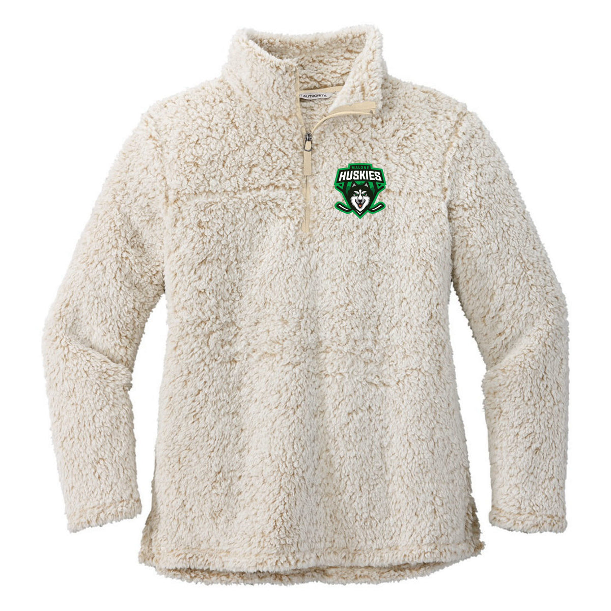 Embroidered Women's Cozy 1/4-Zip Fleece — Oatmeal Heather, front
