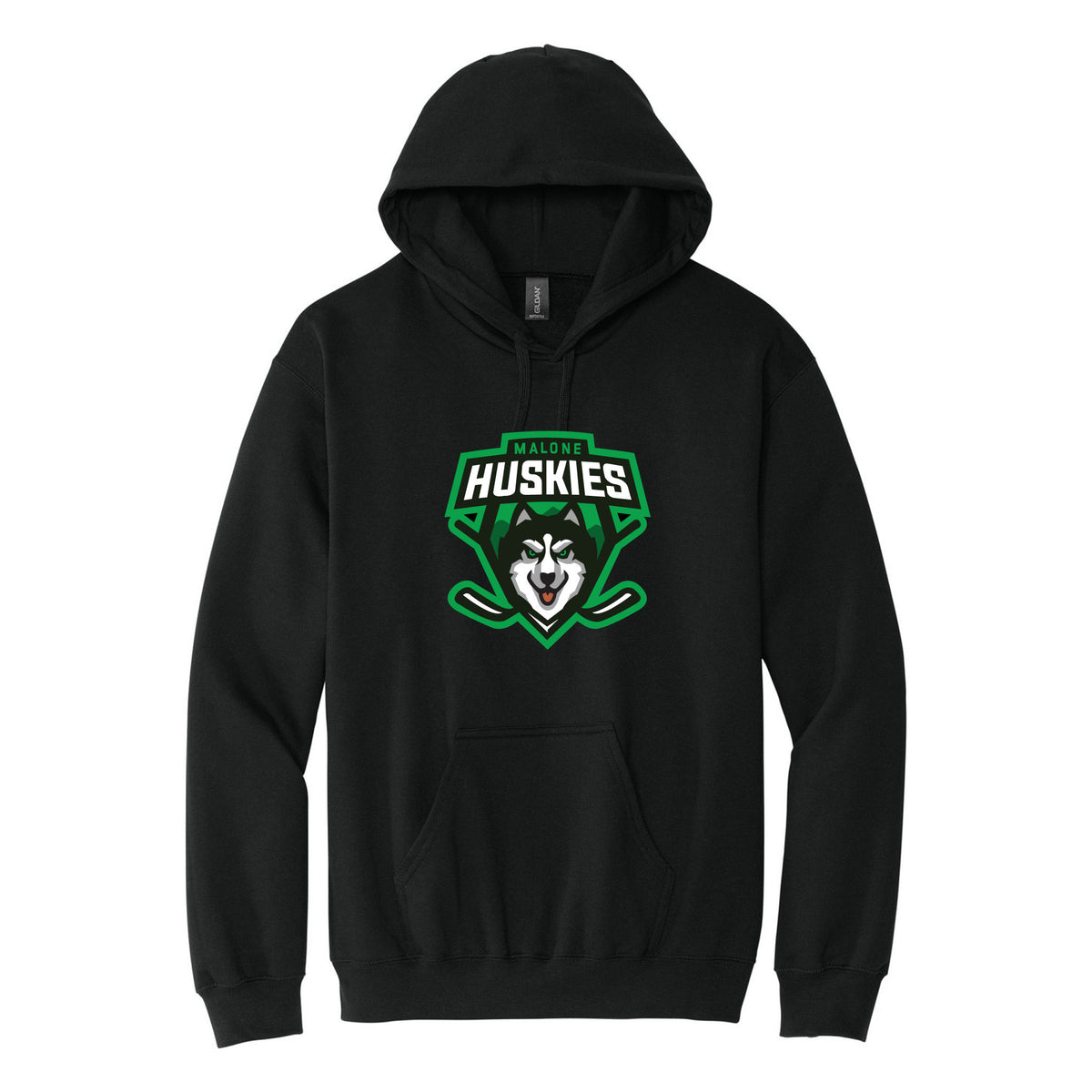 Gildan Softstyle Midweight Pullover Hooded Sweatshirt — Black, front