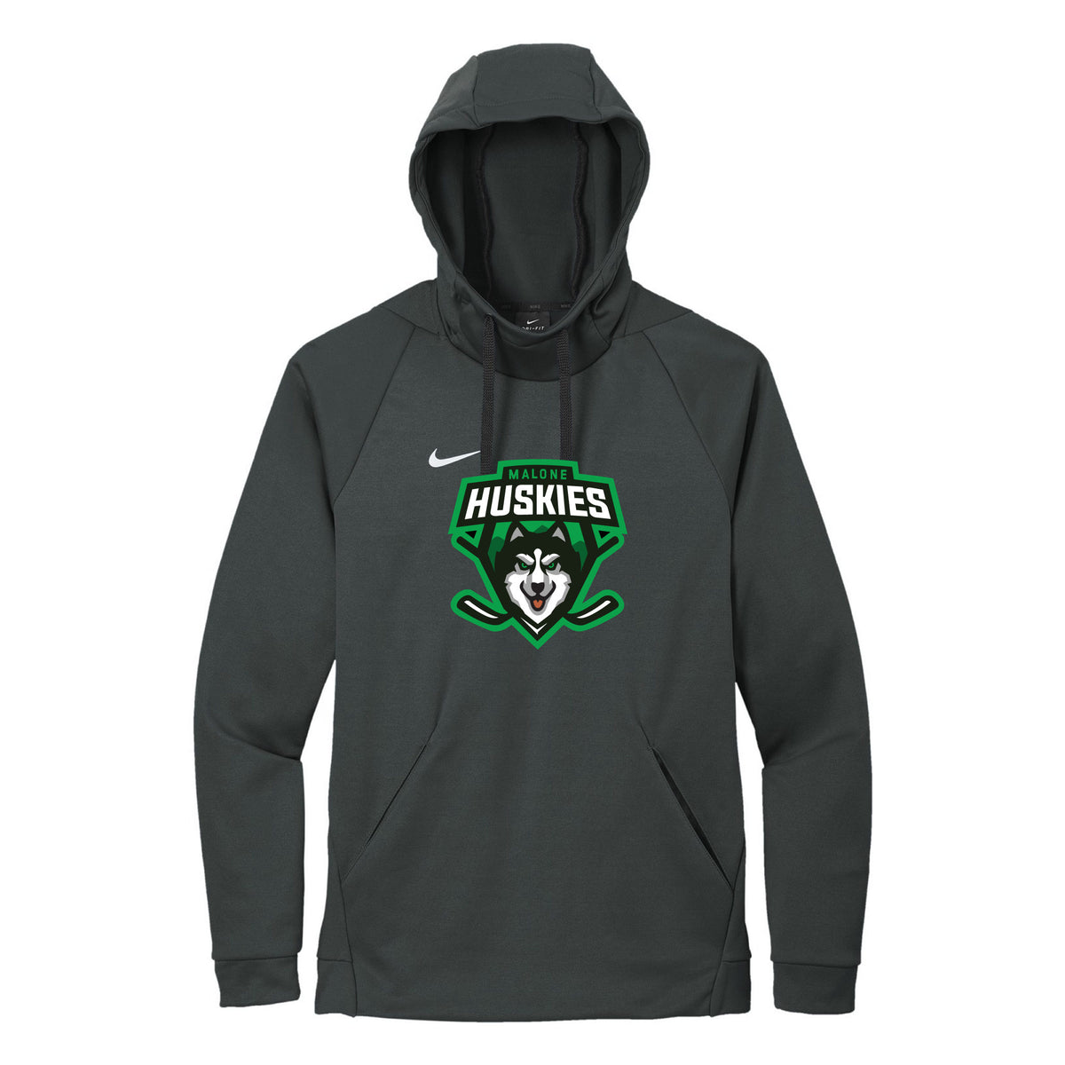 Nike Therma-FIT Pullover Fleece Hoodie — Team Anthracite, front